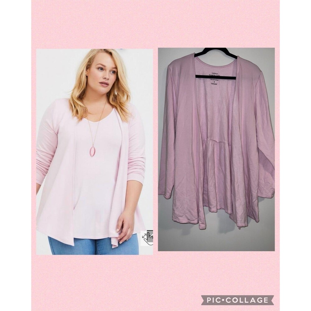 Super Soft Fleece Pink Open Front Babydoll Cardigan Size 3